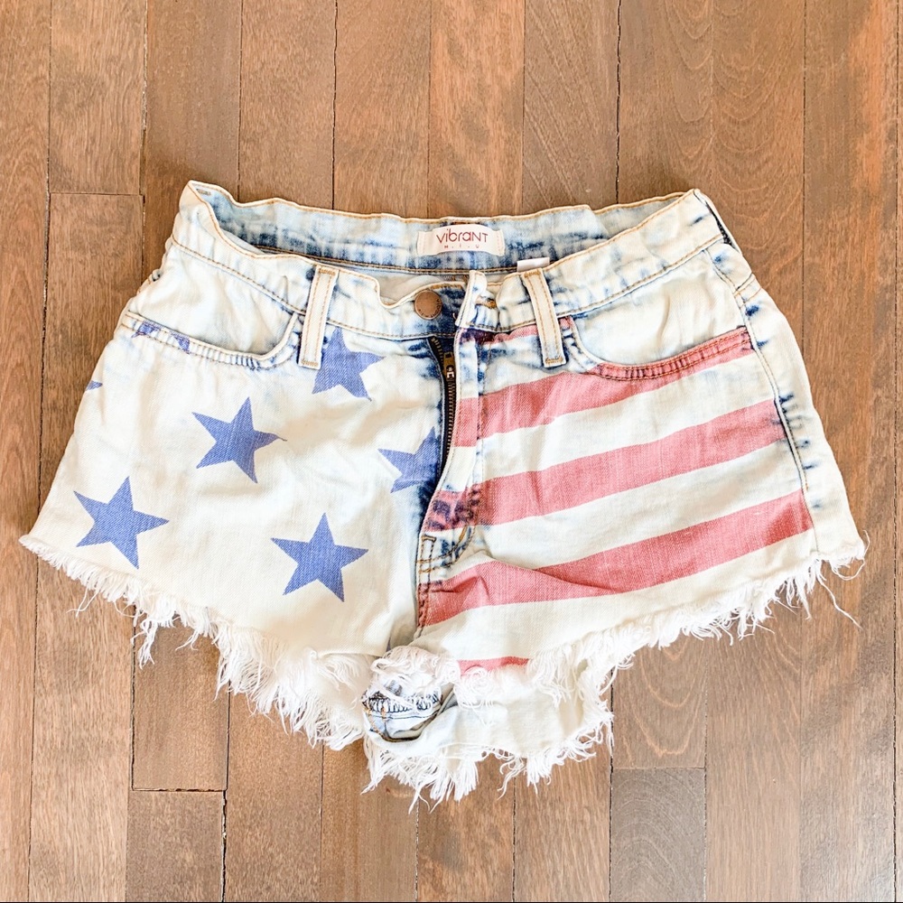 Cutoff American Flag Shorts